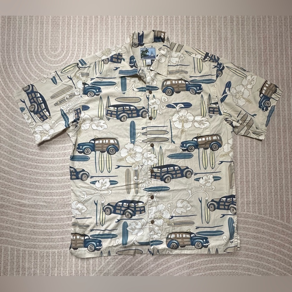 AFTCO Blue water shirt button Up XL men’s Beach Relaxed casual Vacation